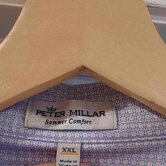 Peter Millar Polo Mens XXL White Blue Floral Summer Comfort Performance Golf - Picture 3 of 12